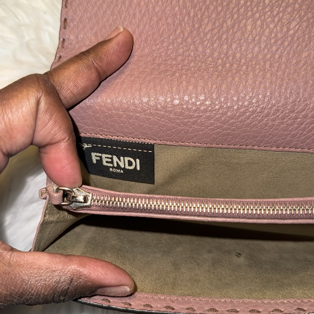 Fendi Wallet Selleria Peekaboo Long Bifold Pink Double Open Women's Leather - Picture 15 of 17